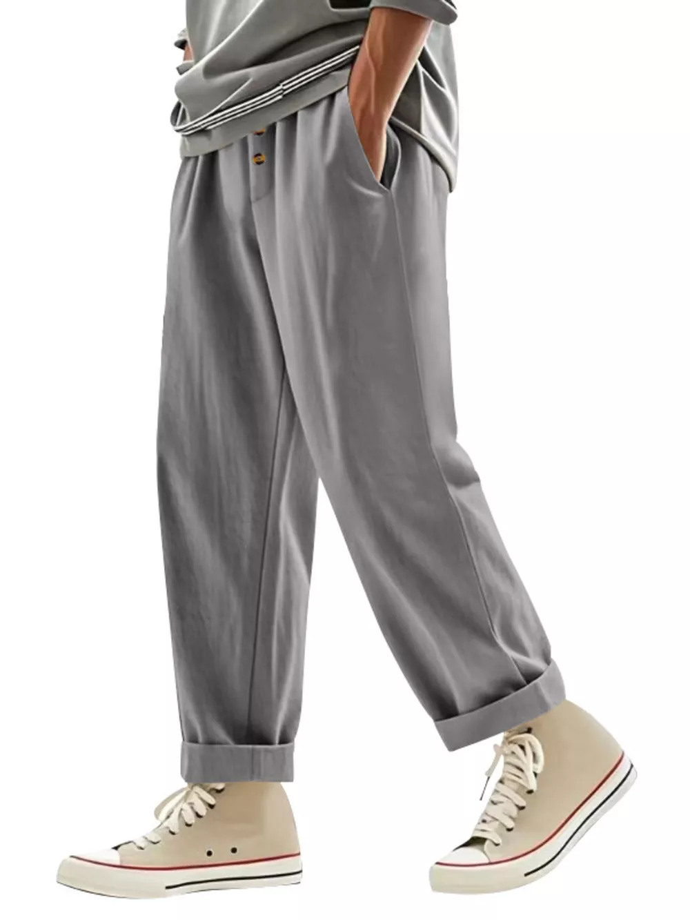 Men's Full Size Drawstring Loose Fit Pants Plus Size, image 4