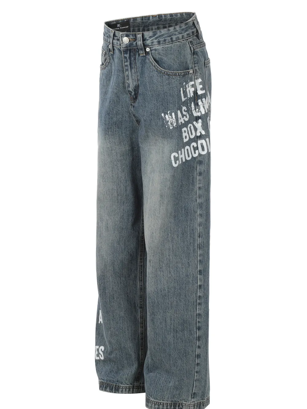 Men's Washed Wide Leg Jeans, image 2