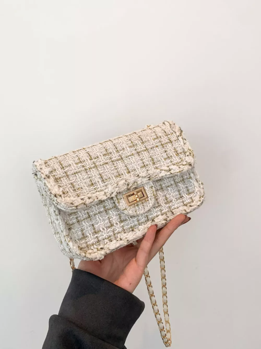 Tweed Flap Crossbody Bag, image 6