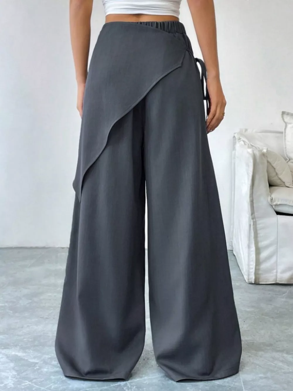 Wrap-Front Wide-Leg Pants, image 5