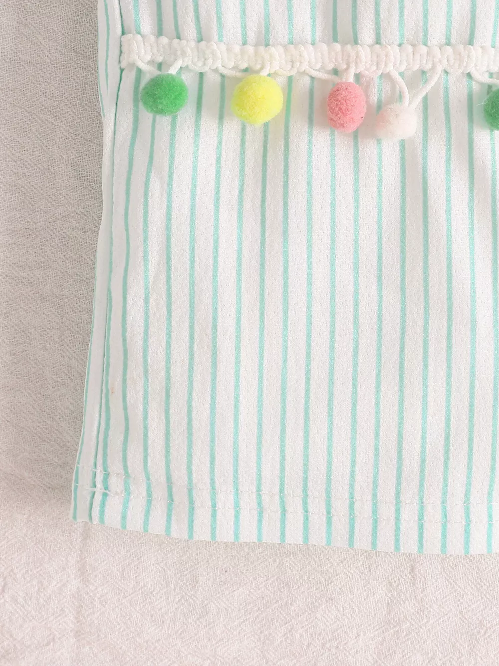Children's Rainbow Top & Striped Pom Pom Pants Set, image 5