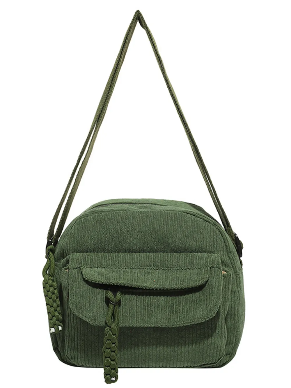 Corduroy Crossbody Bag with Adjustable Strap, image 11