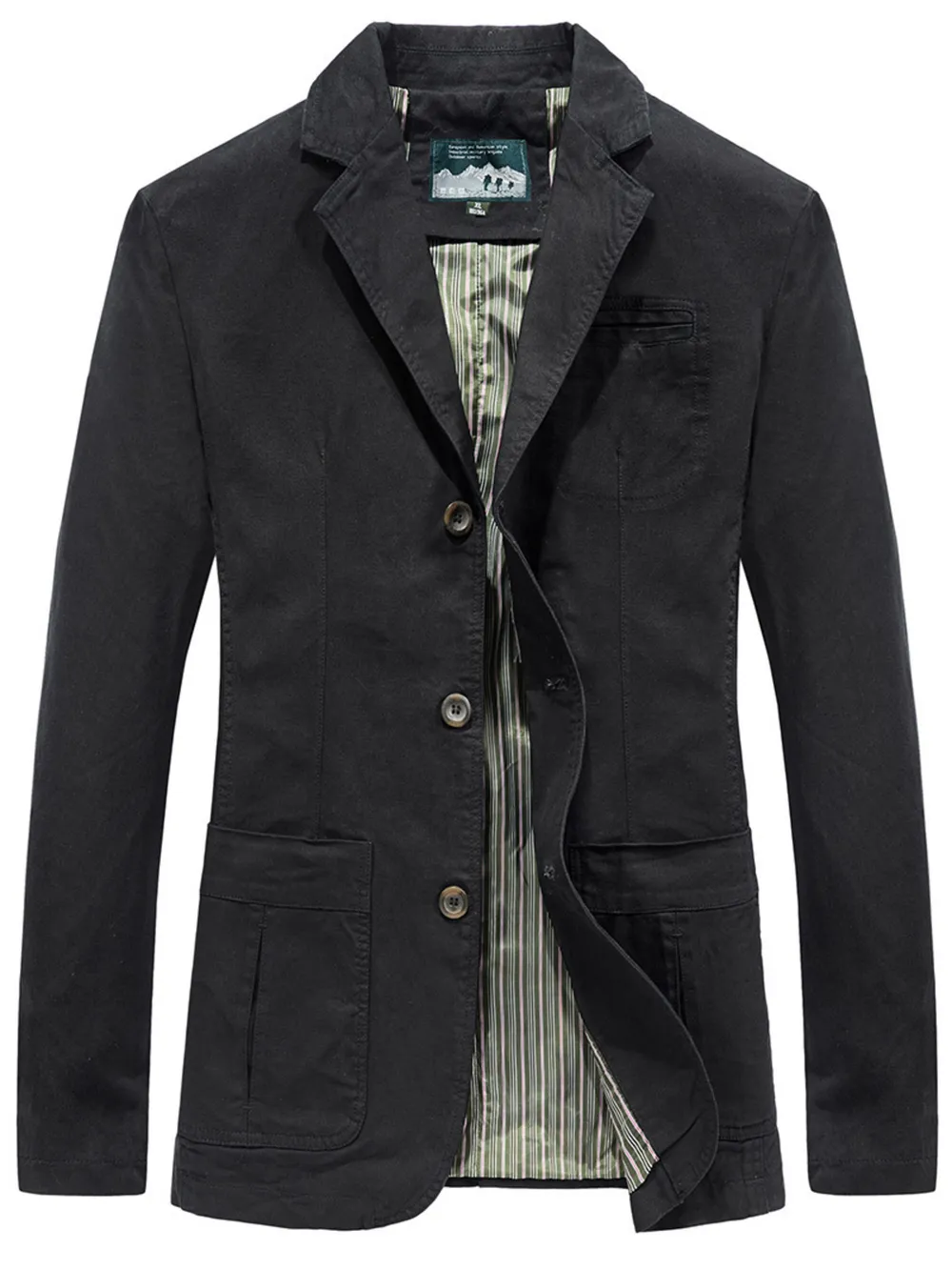 Men's Plus Size Casual Button Up Slim Fit Blazer, image 2