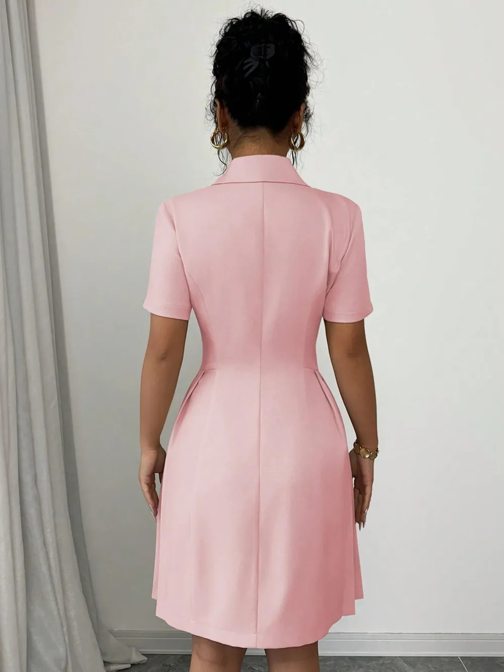 Double-Breasted Short Sleeve Dress, image 12