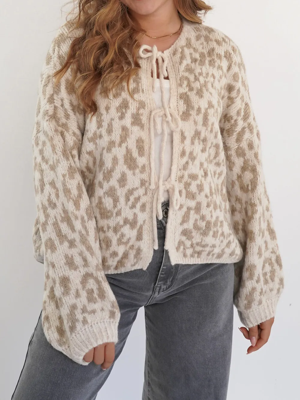 Leopard Tie Front Cardigan, image 21