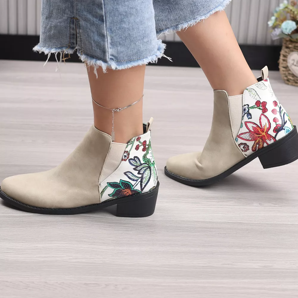 Point Toe Block Heels Ankle Boots, image 5