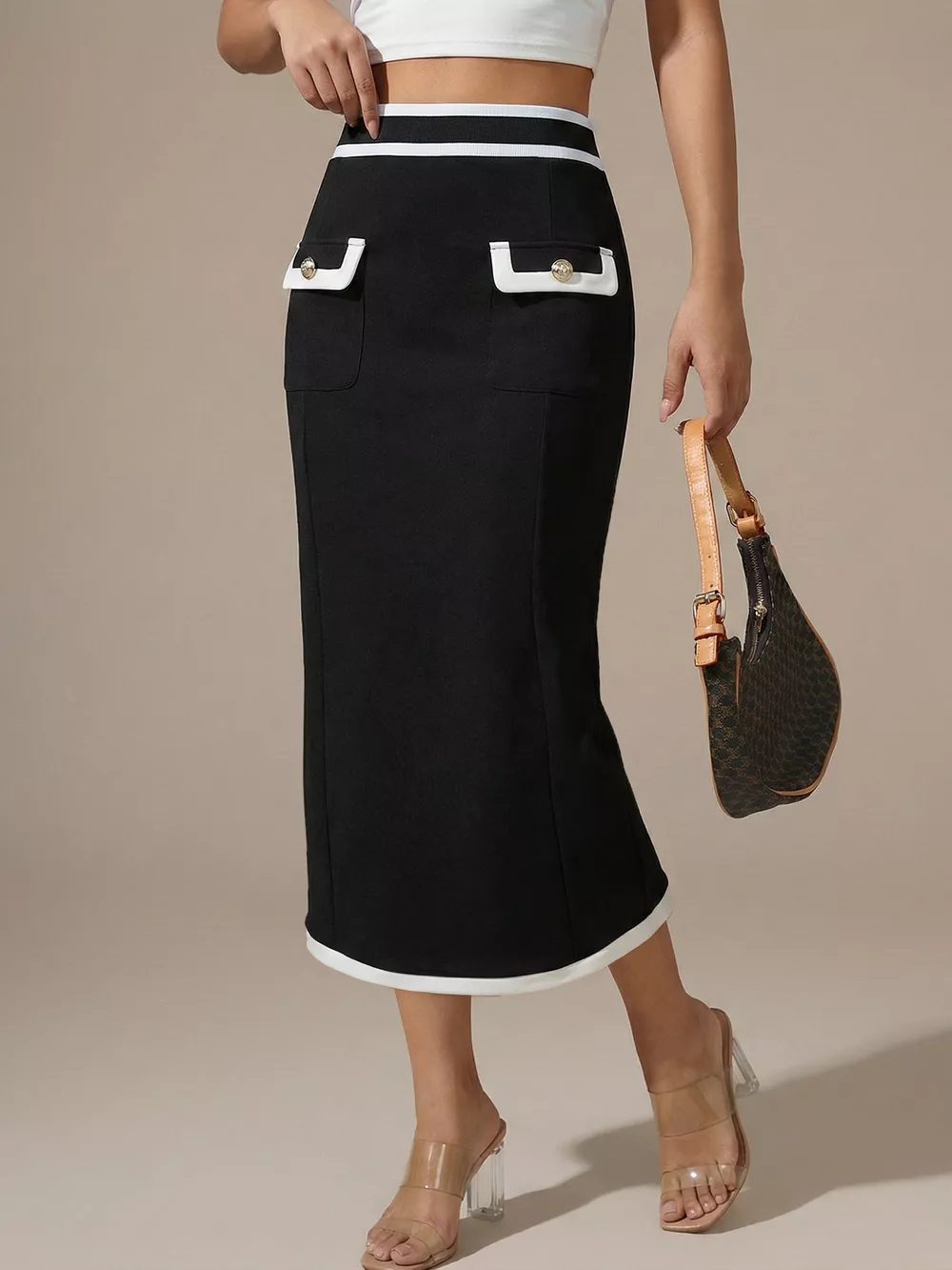 Contrast Trim Skirt, image 2