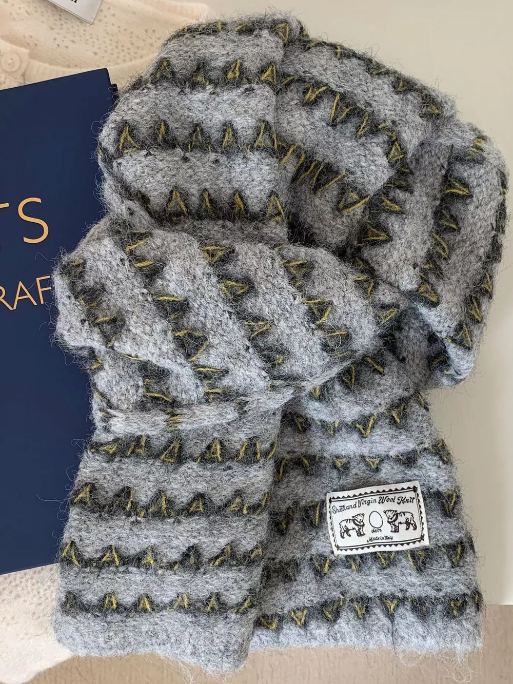 Vintage Knitted Pattern Scarf, image 7