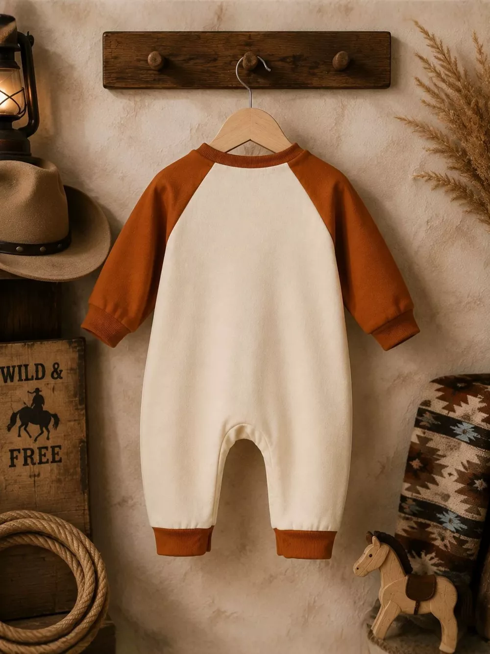 Children's Letter Raglan Sleeve One-Piece, image 6