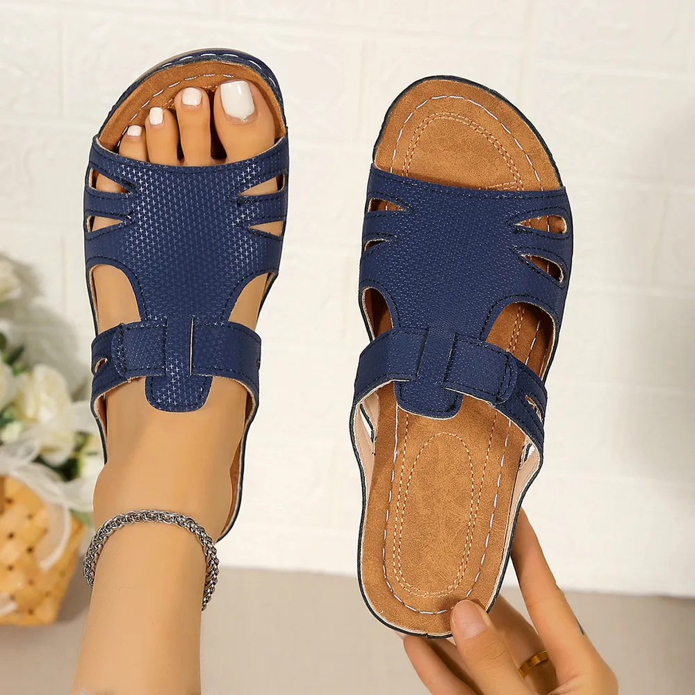 Cutout Open Toe Wedge Sandals, image 7