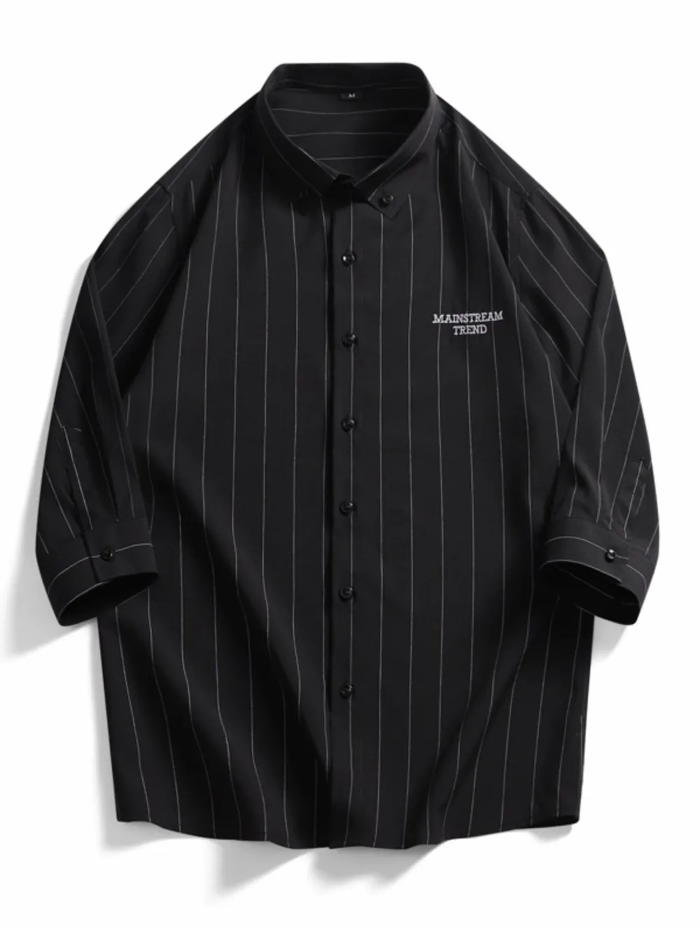Men's Plus Size Striped Button-Down Casual Shirt