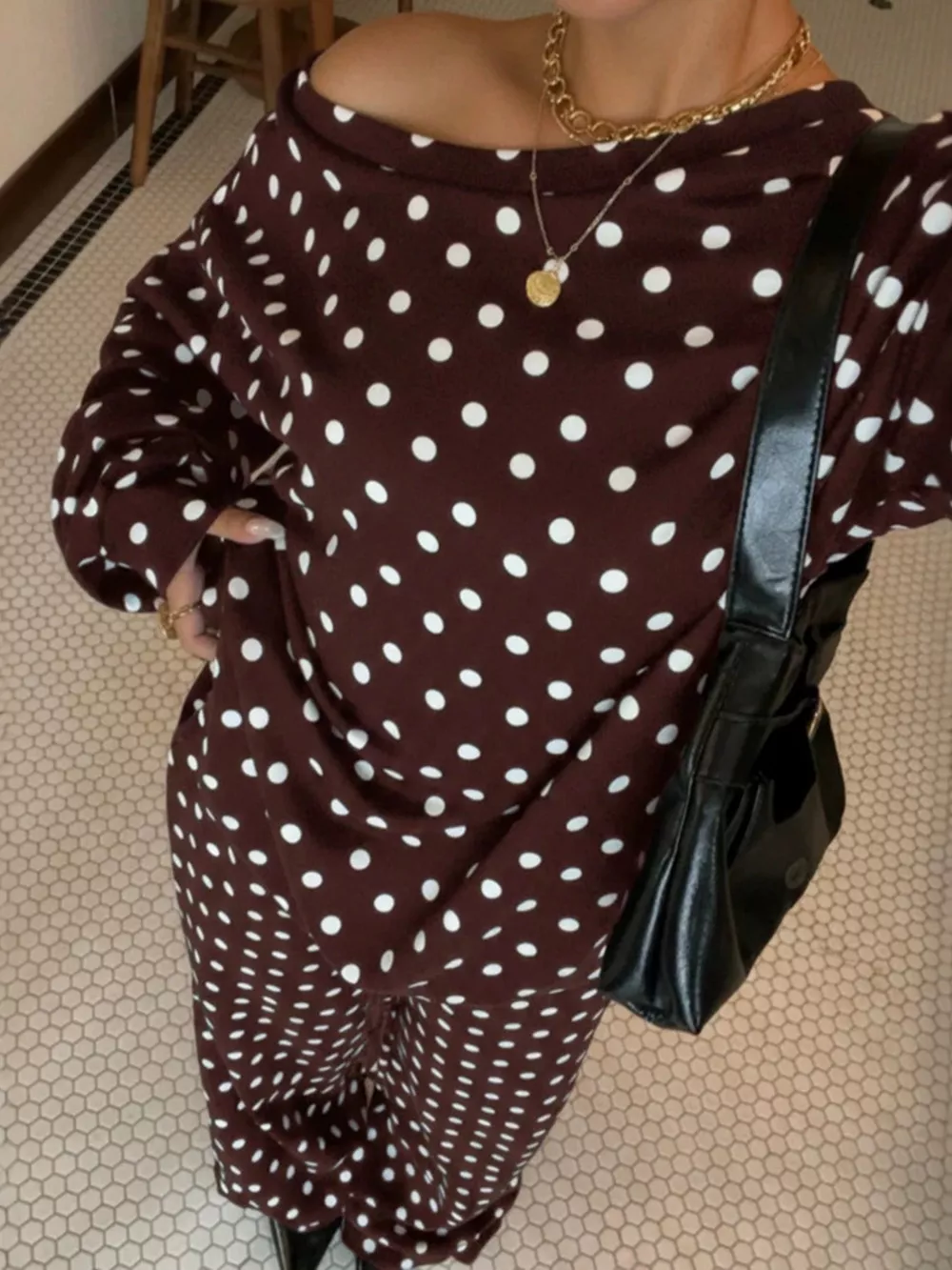 Polka Dot Long Sleeve Top and Pants Set, image 20
