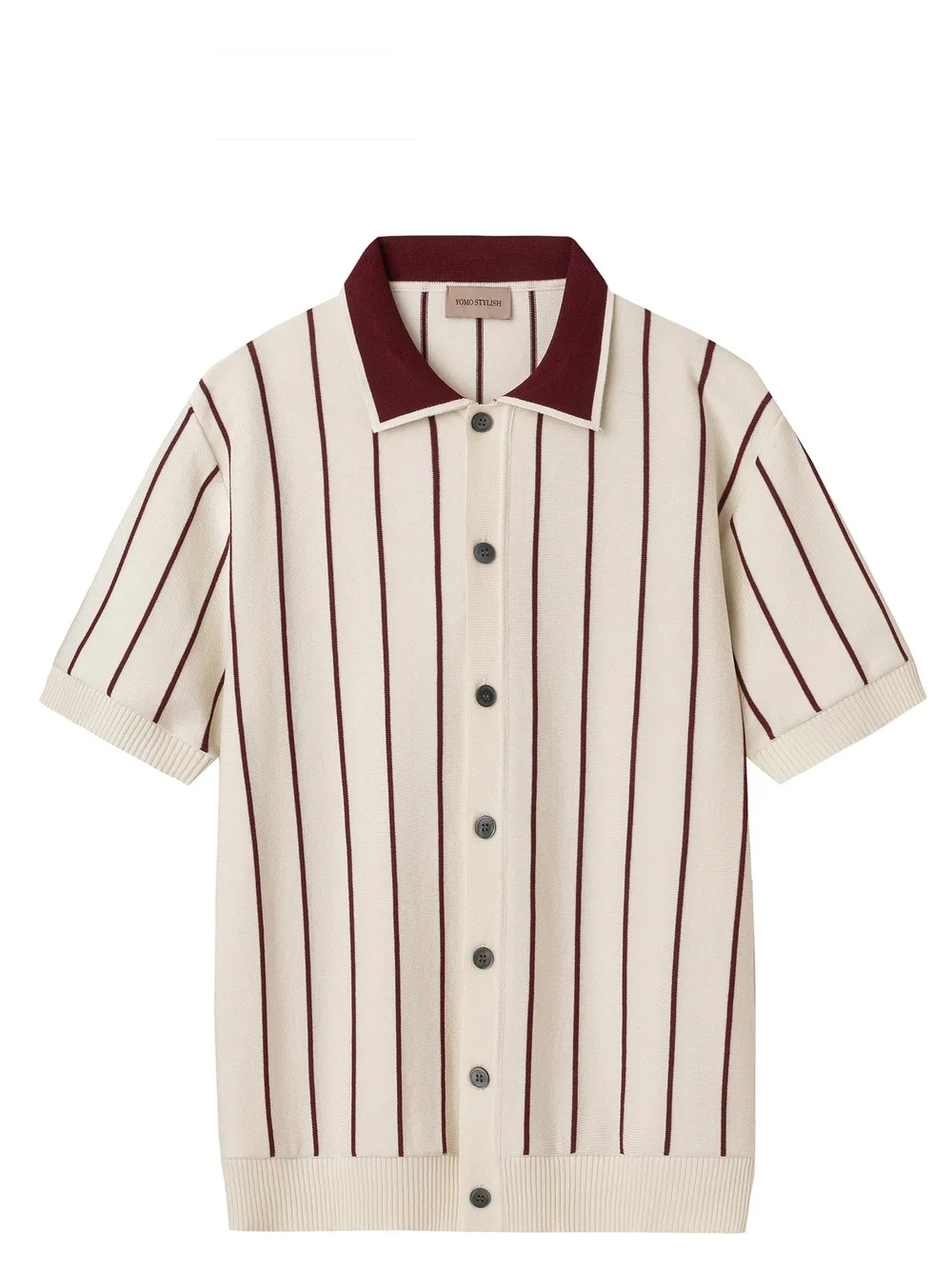 Men's Full Size Striped Button Up Top Plus Size, image 3