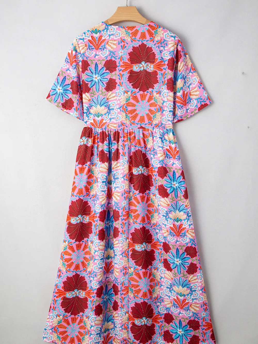Floral Print Tie Front Midi Dress, image 9