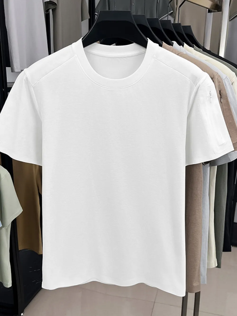 Men's Plus Size Round Neck Short Sleeve T-Shirt, image 2