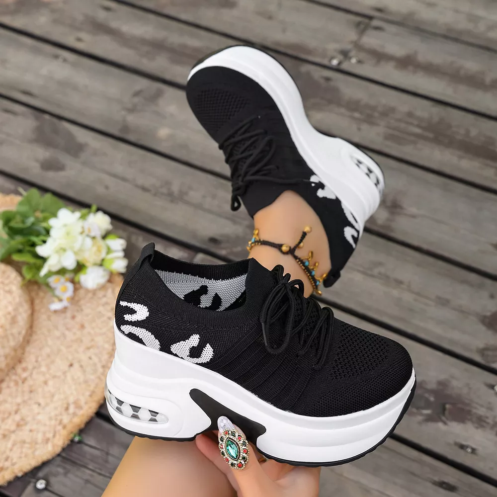 Round Toe Platform Sneakers, image 5