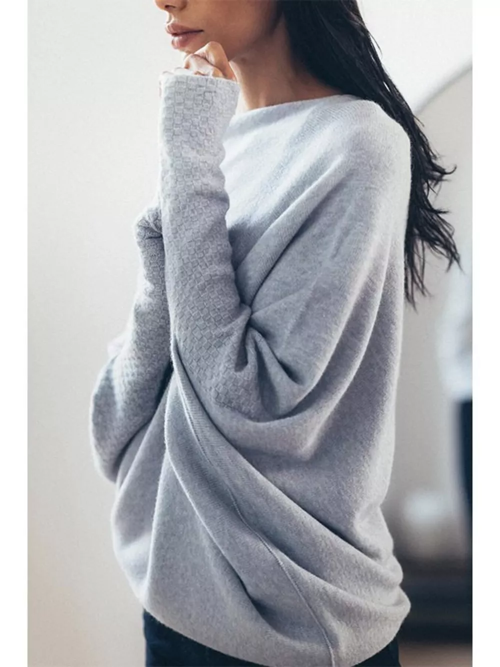 Boat Neck Long Sleeve Sweater, image 9