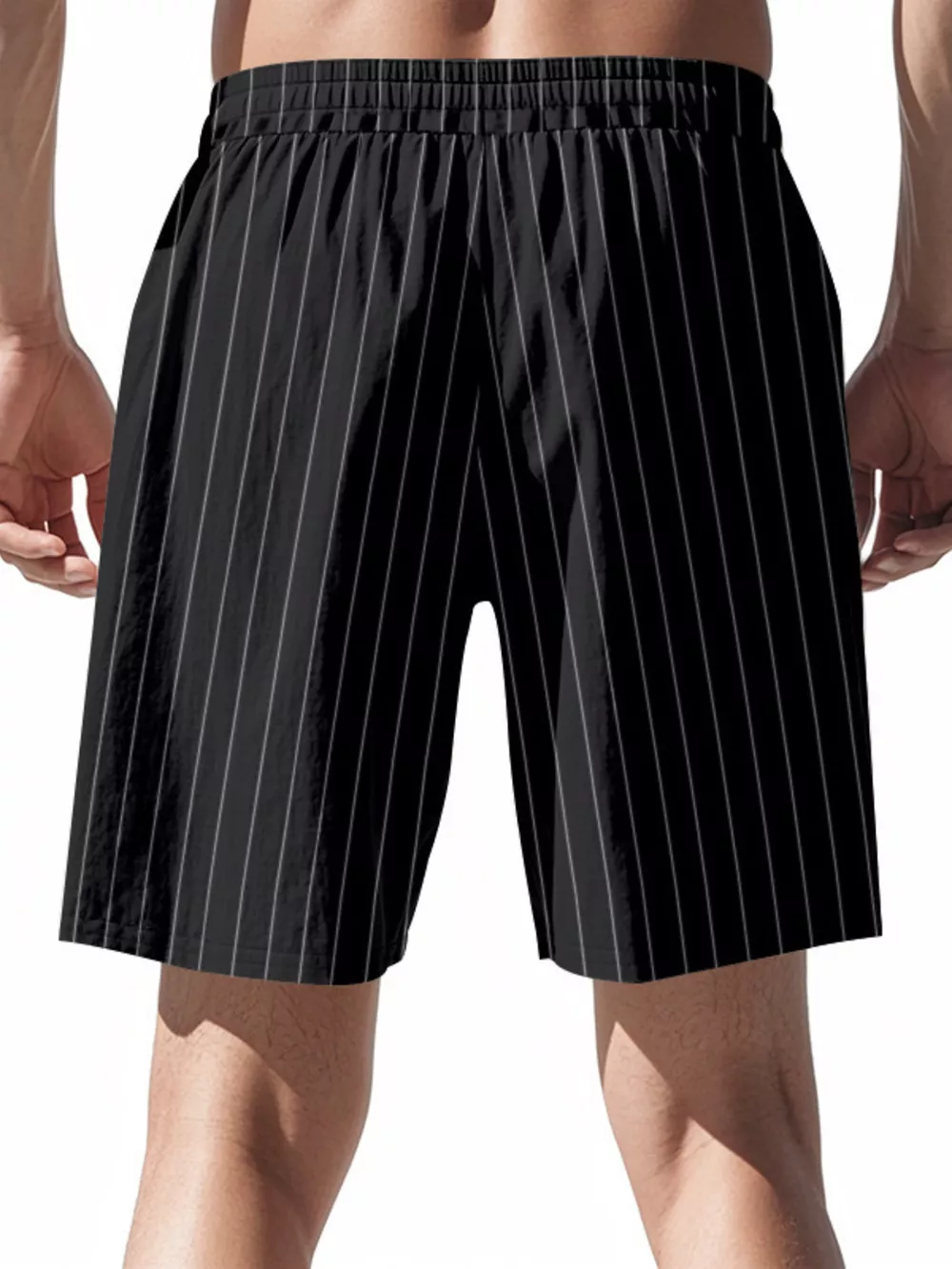 Men's Full Size Striped Drawstring Casual Shorts Plus Size, image 7
