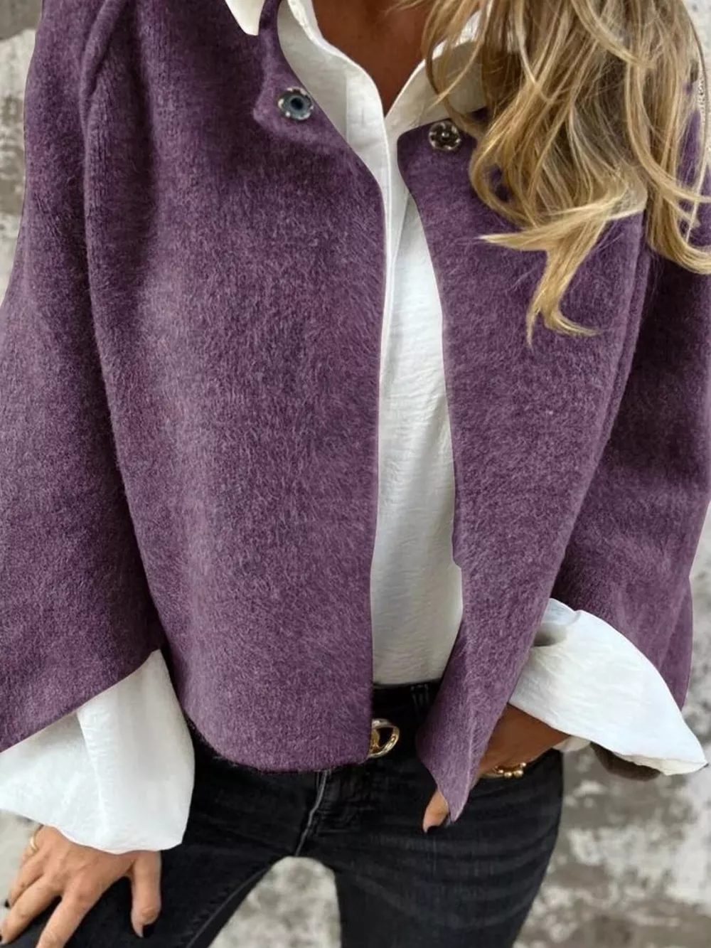 Full Size Solid Color Long Sleeve Outerwear Plus Size, image 9