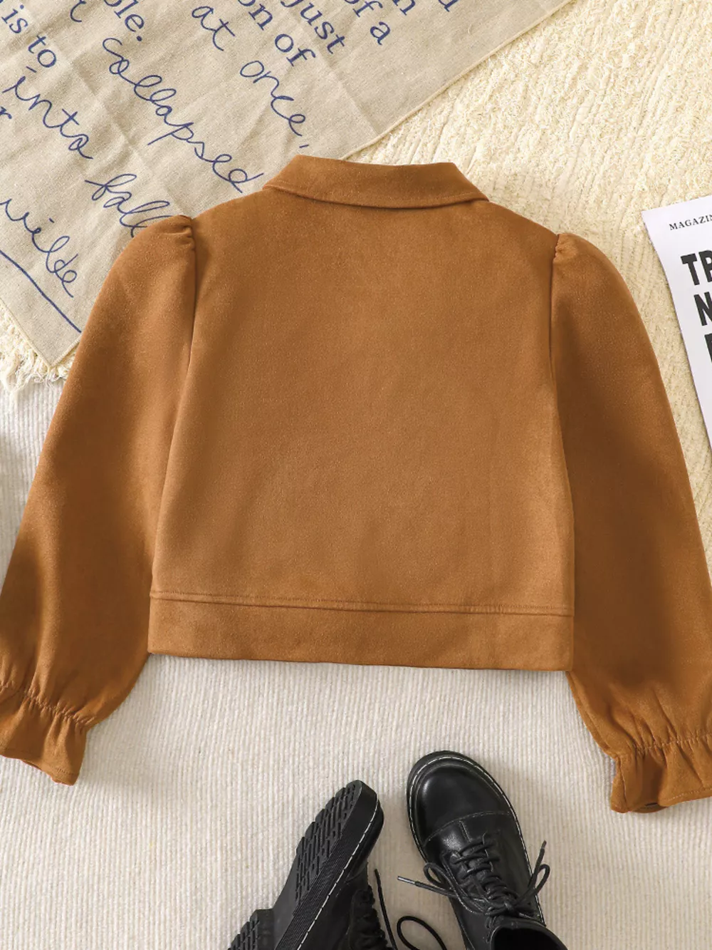 Children's Button Up Flounce Sleeve Outerwear, image 2