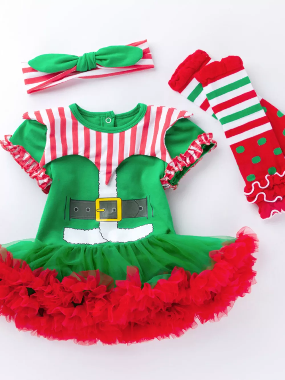Children's Christmas One-Piece Dress 3 Piece Set, image 4