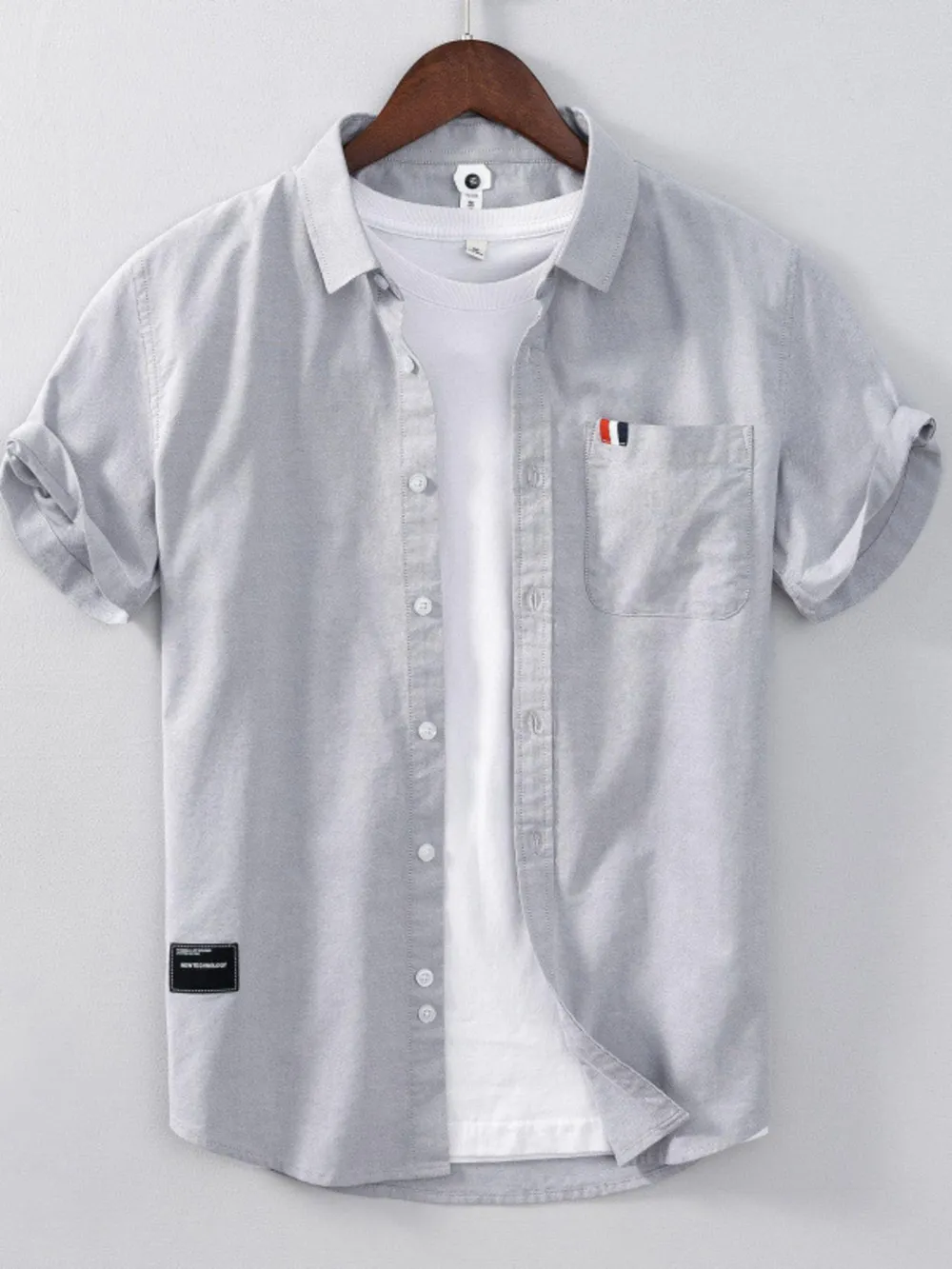 Men's Plus Size Short Sleeve Button-Up Shirt, image 4