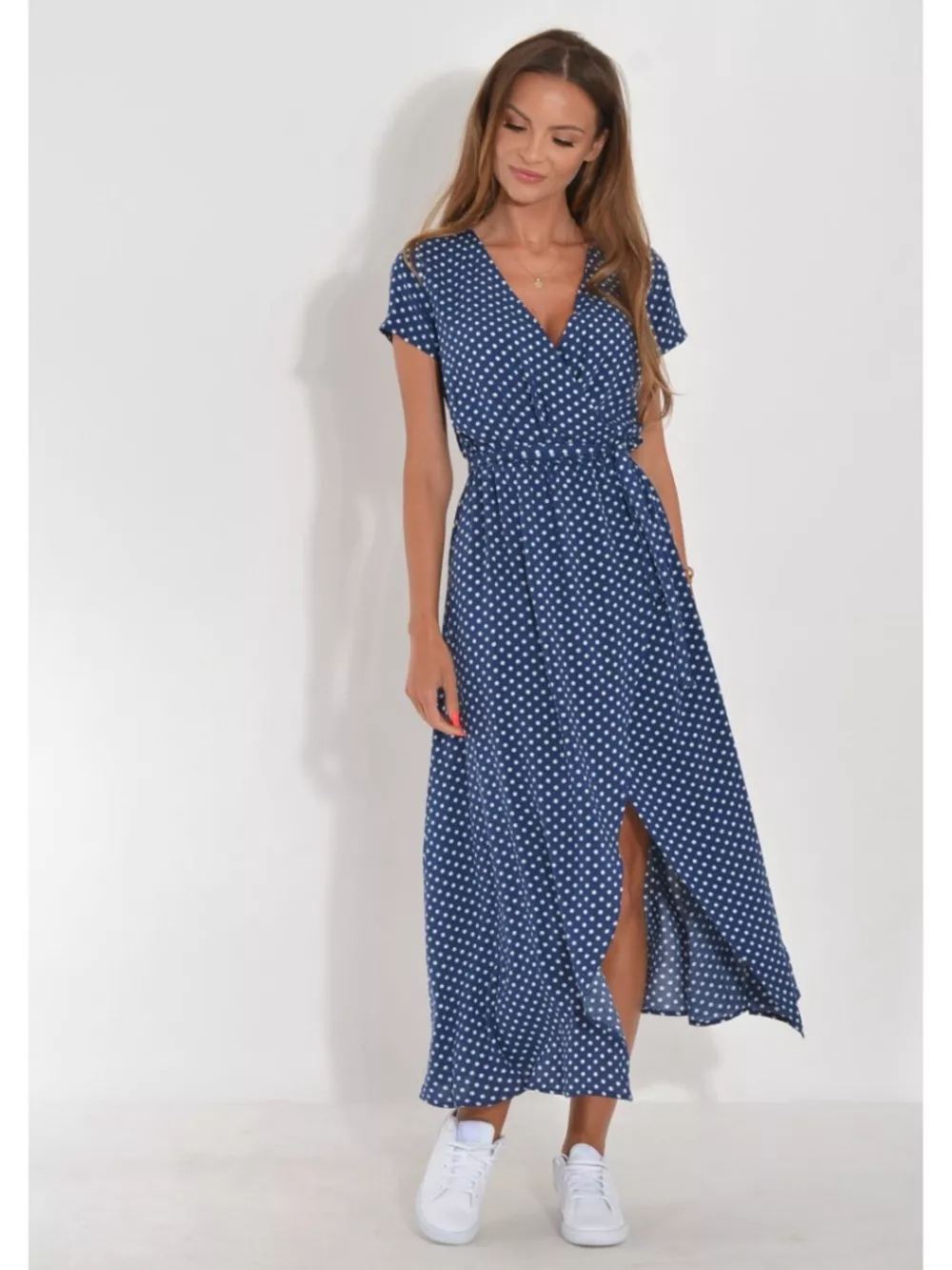 Surplice Short Sleeve Midi Dress, image 17