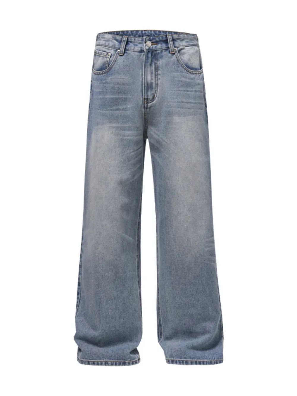 Men's Full Size Wide Leg Washed Baggy Jeans Plus Size, image 5