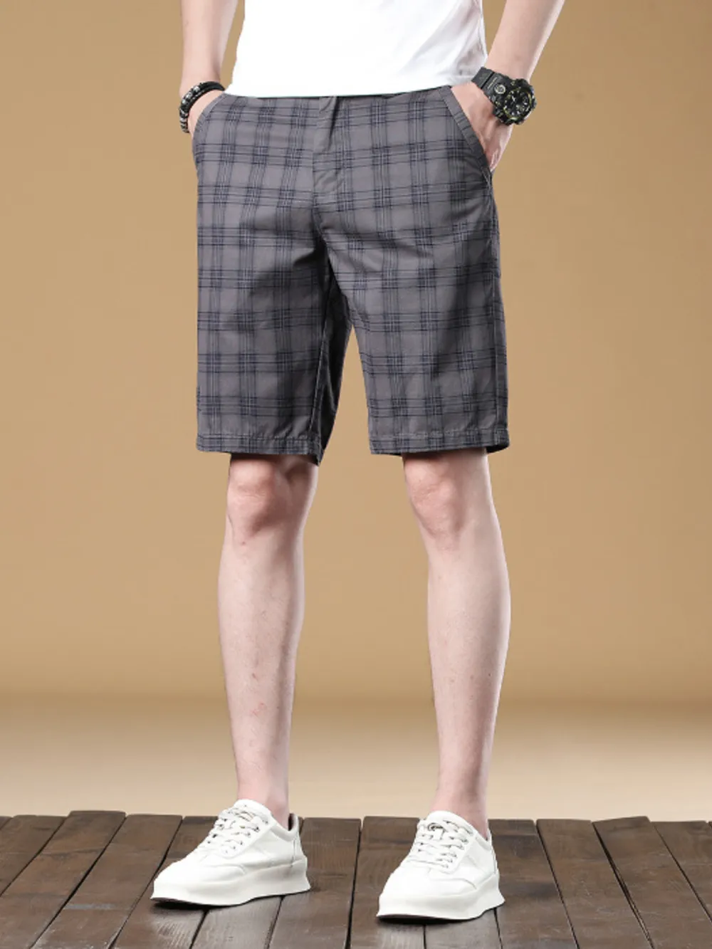 Men's Plaid Casual Shorts, image 2