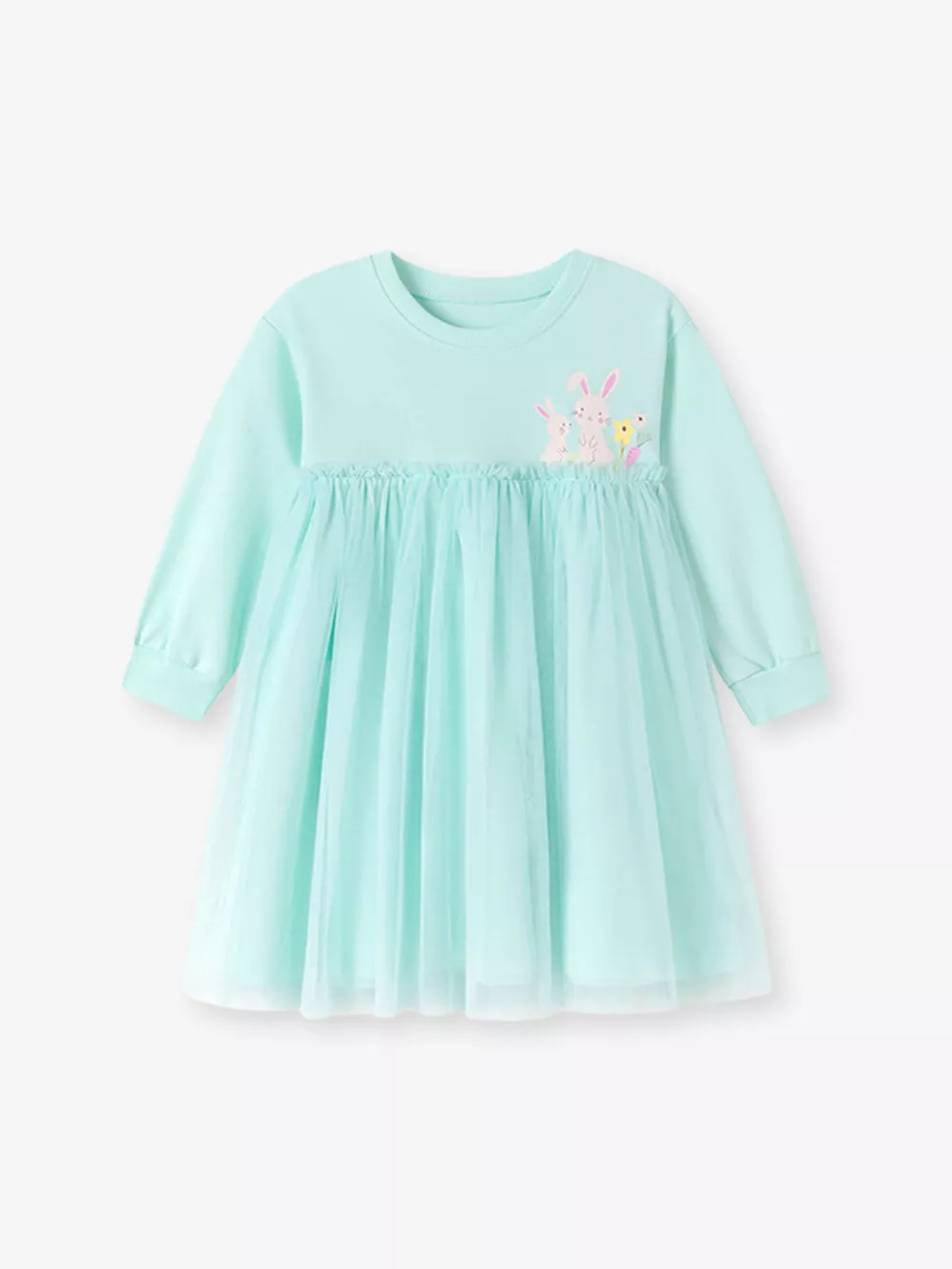 Children's Bunny Round Neck Tulle Dress, image 2