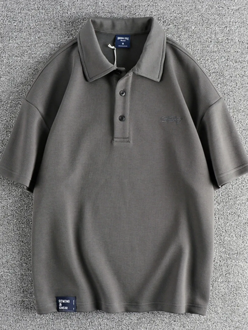 Men's Plus Size Button Detail Short Sleeve Polo, image 4