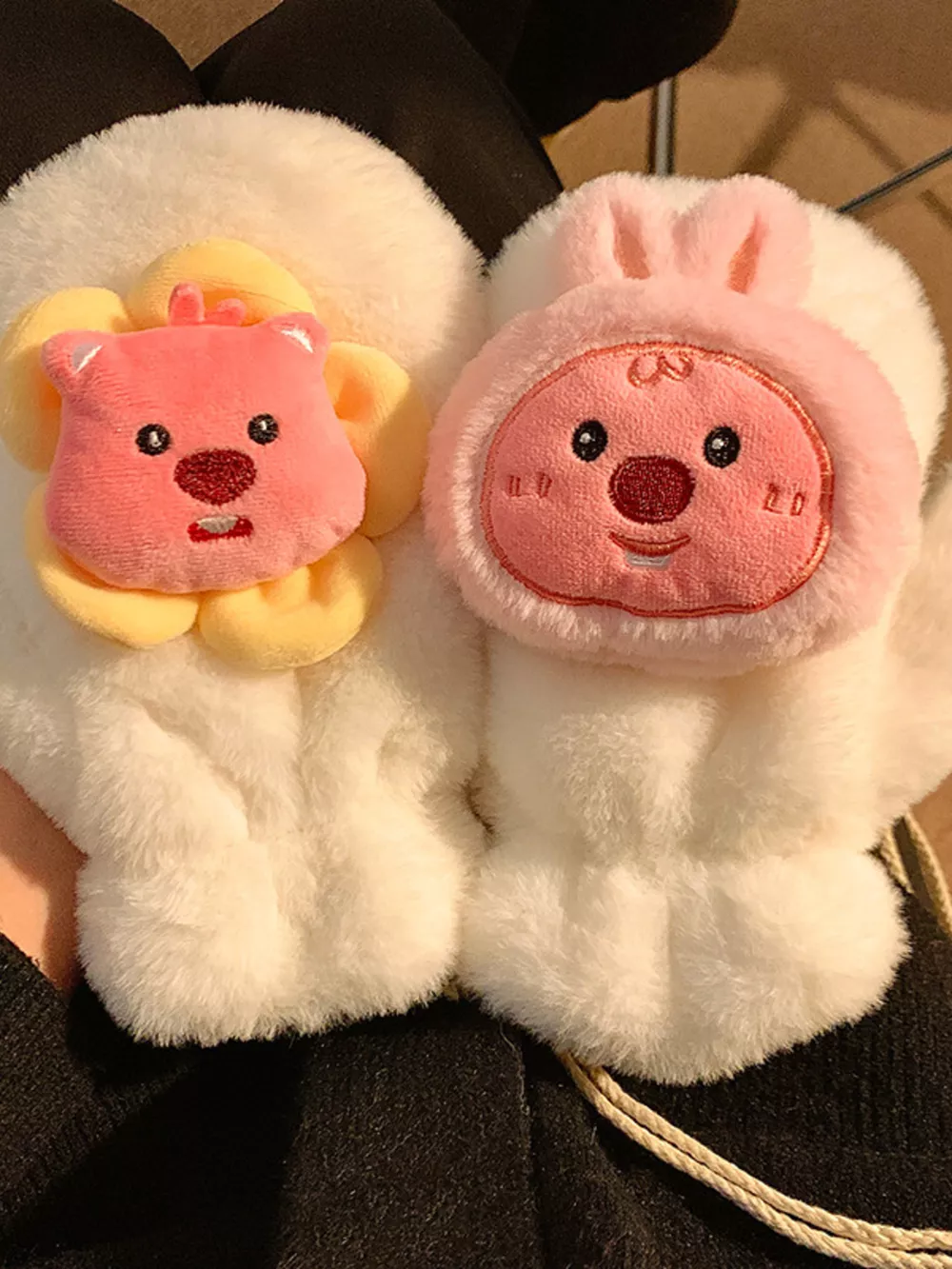 Cartoon Plush Warm Gloves