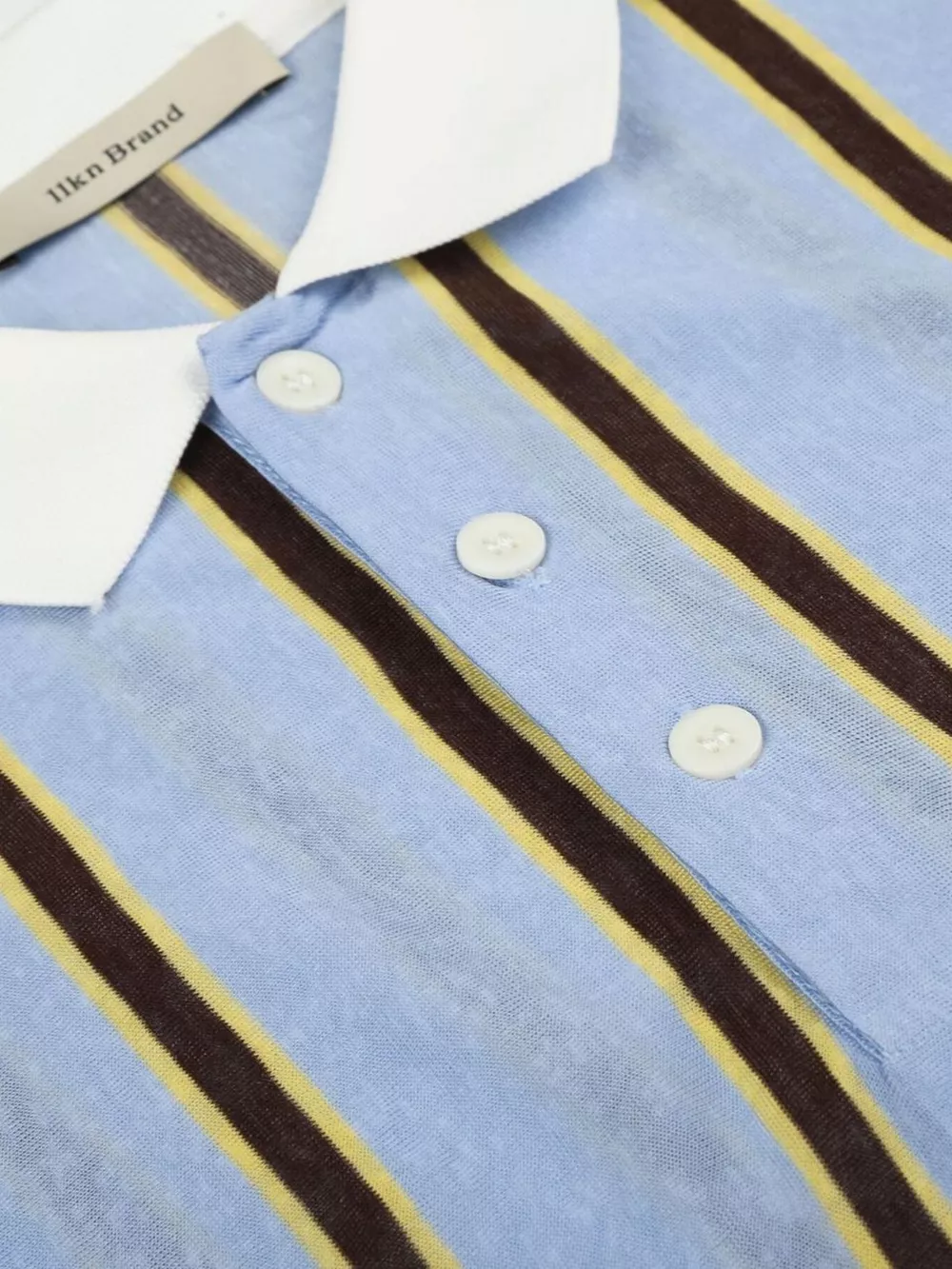 Men's Striped Long-Sleeve Polo Shirt with Contrast Collar, image 4
