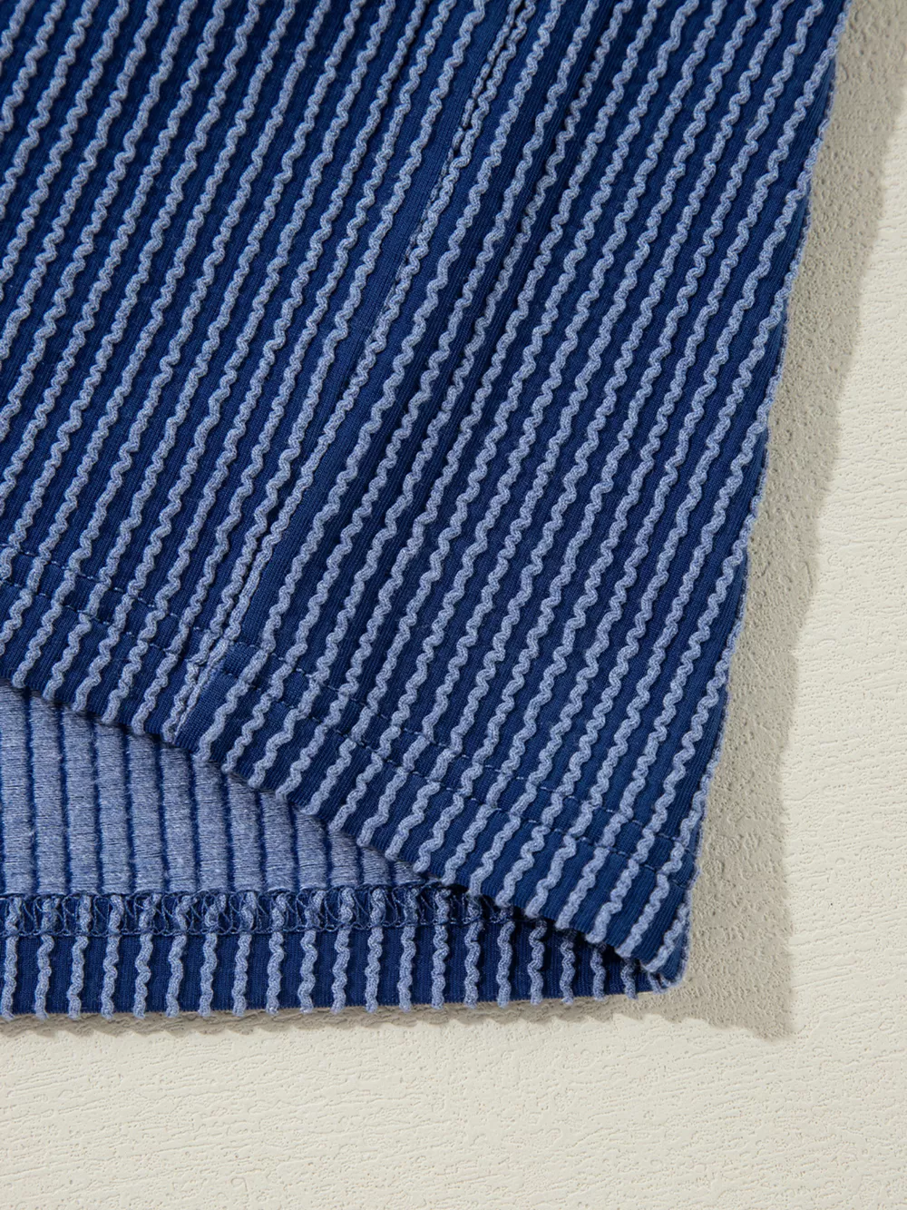 Oversized Twist Ribbed Collared Henley Top with Roll Up Sleeve, image 10