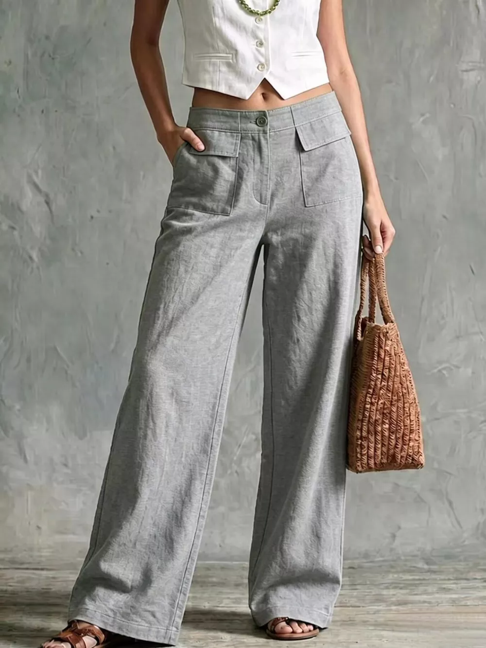 Full Size Wide Leg Pants Plus Size, image 5