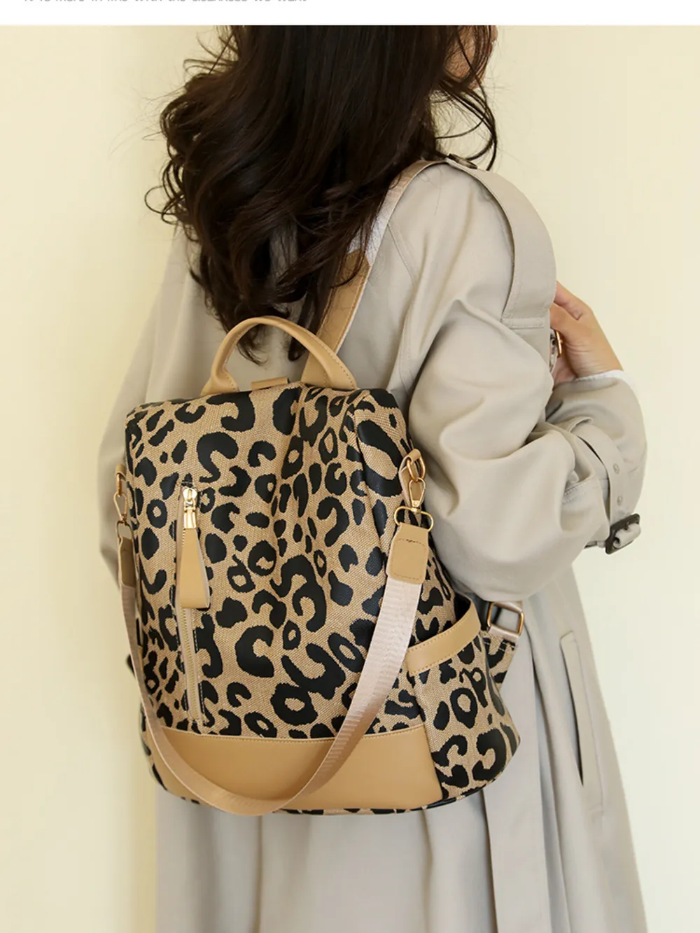 Leopard Print Backpack Bag, image 5