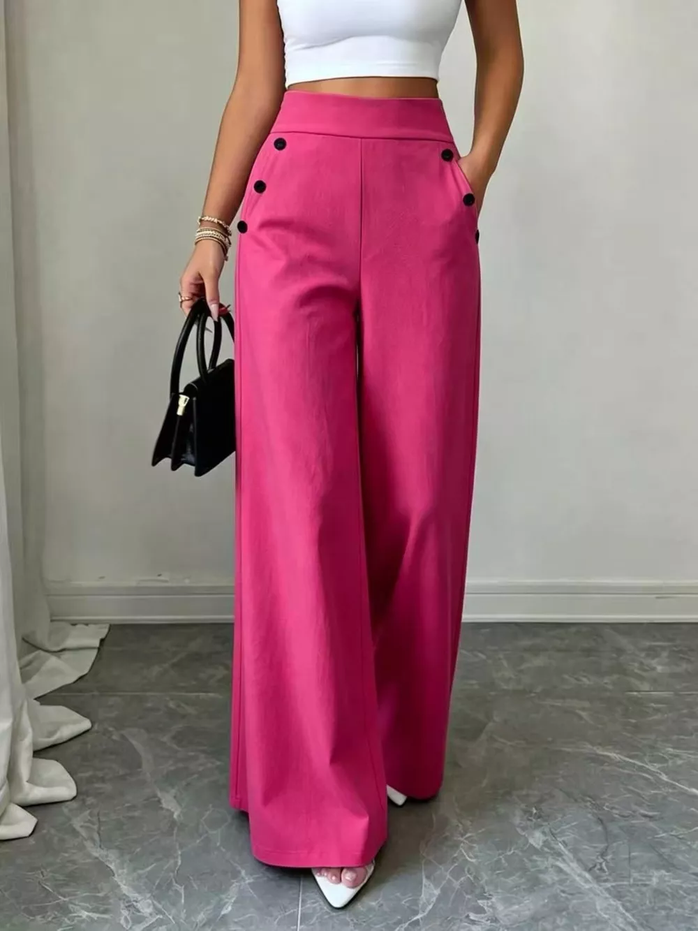 High-Waisted Wide-Leg Pants