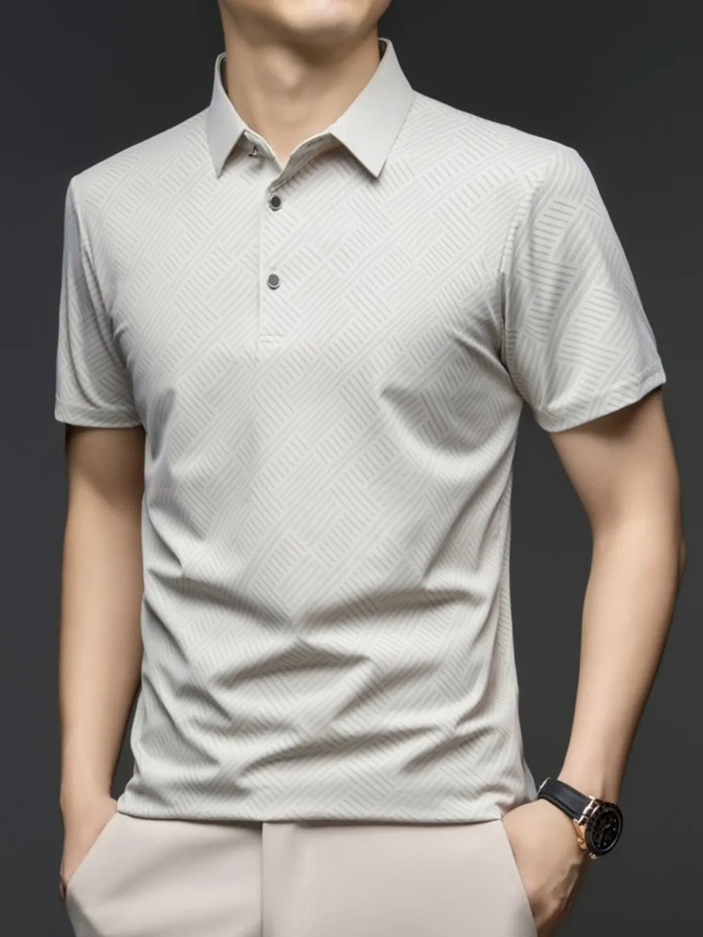 Men's Button Detail Short Sleeve Polo