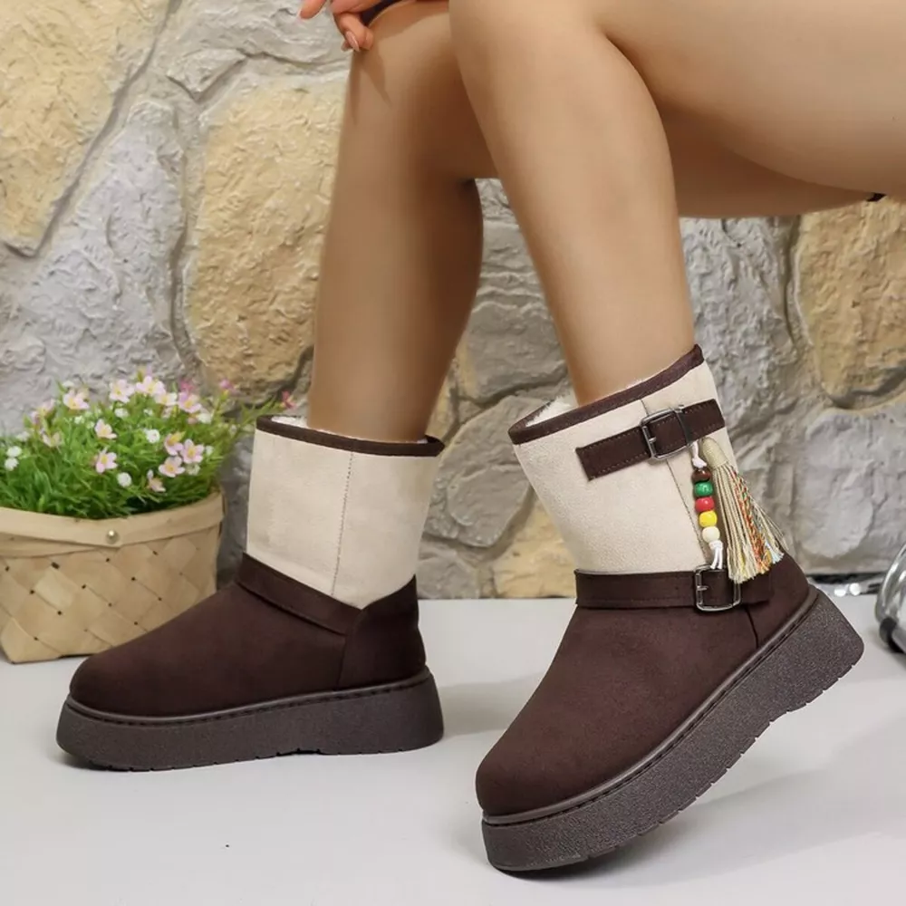 Bohemian Style Ankle Boots with Tassel Decor, image 4