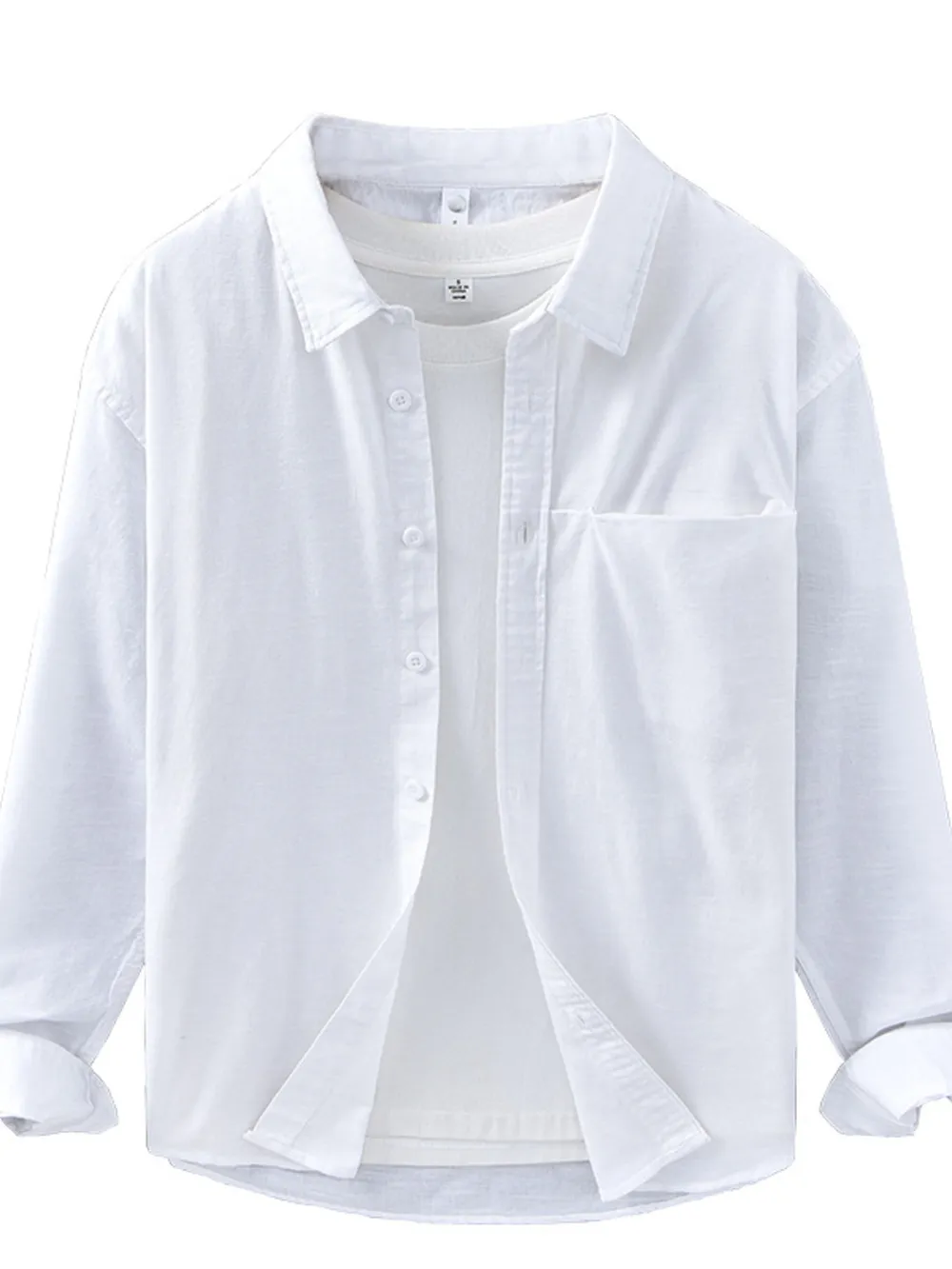 Men's Plus Size Button Up Long Sleeve Shirt, image 6