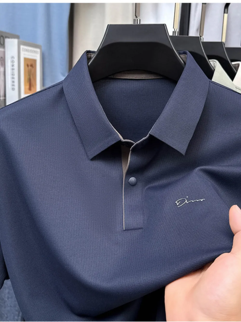 Men's Plus Size Button Detail Short Sleeve Polo, image 3