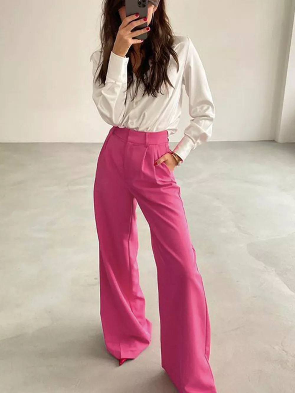 Wide Leg Pleated Pants, image 6