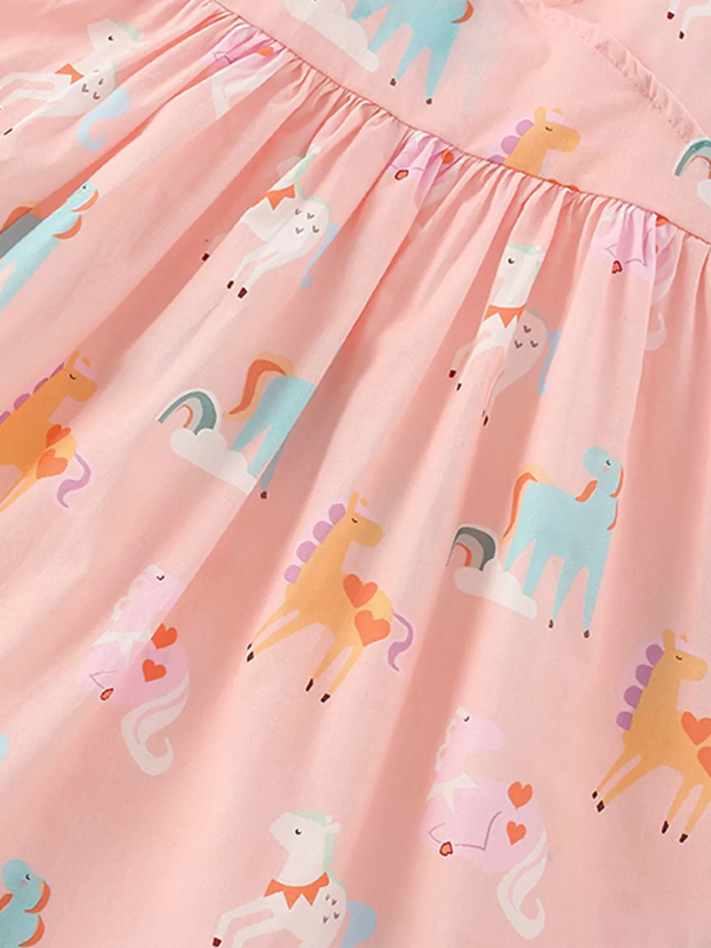 Children's Unicorn Print Flutter Sleeve Dress, image 2