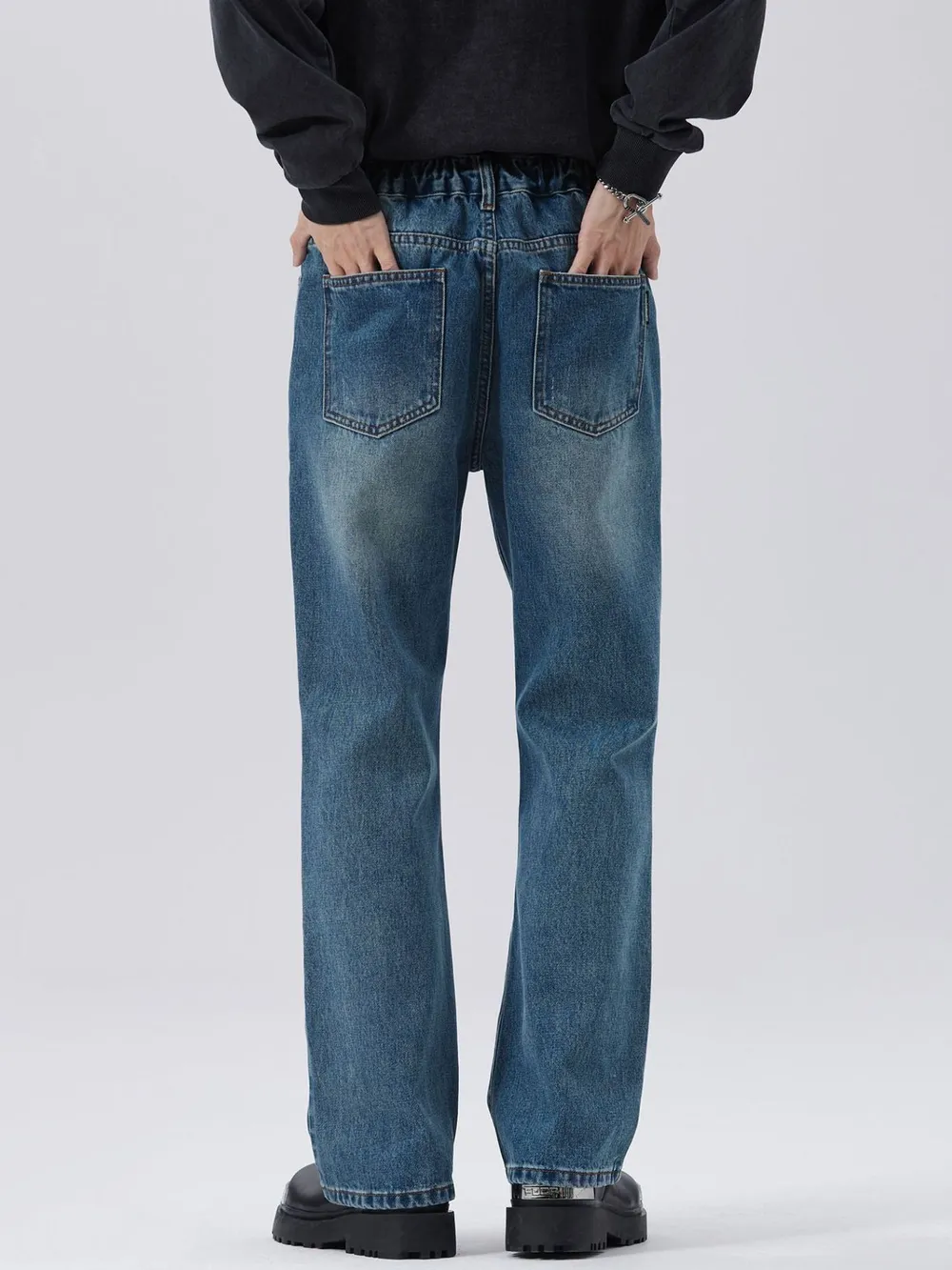 Men's Full Size Washed Straight Leg Jeans Plus Size, image 3
