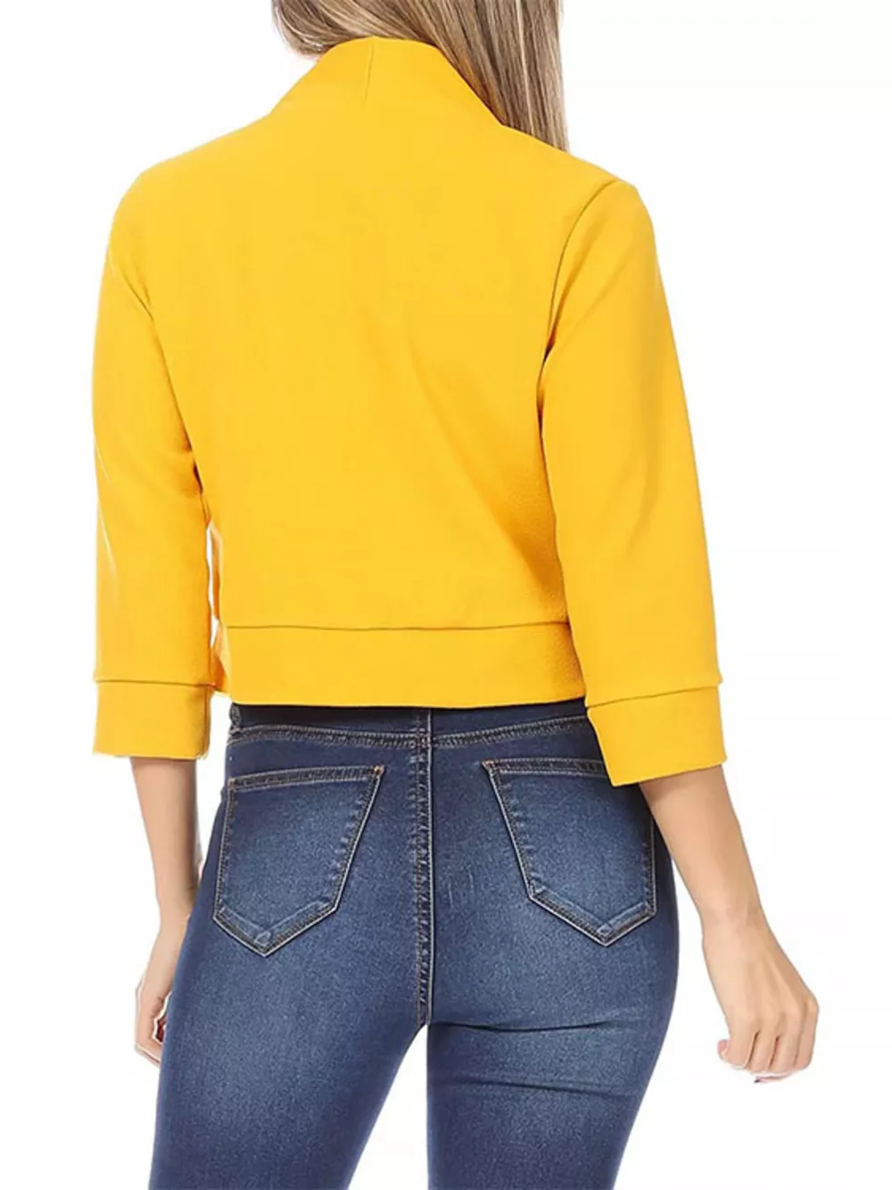 Full Size Cropped Open Front Blazer Plus Size, image 14