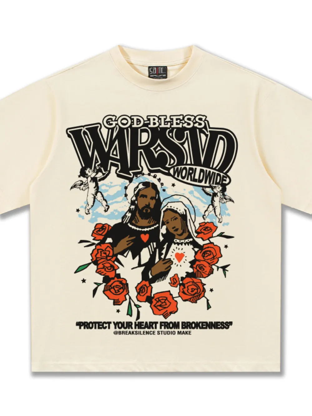 Men's God-Bless Graphic Print Vintage Wash T-Shirt, image 7