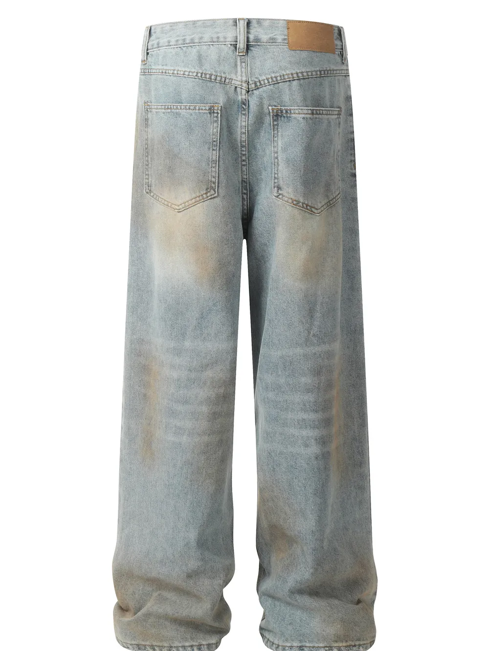 Men's Vintage Wash Wide Leg Pocket Jeans, image 3