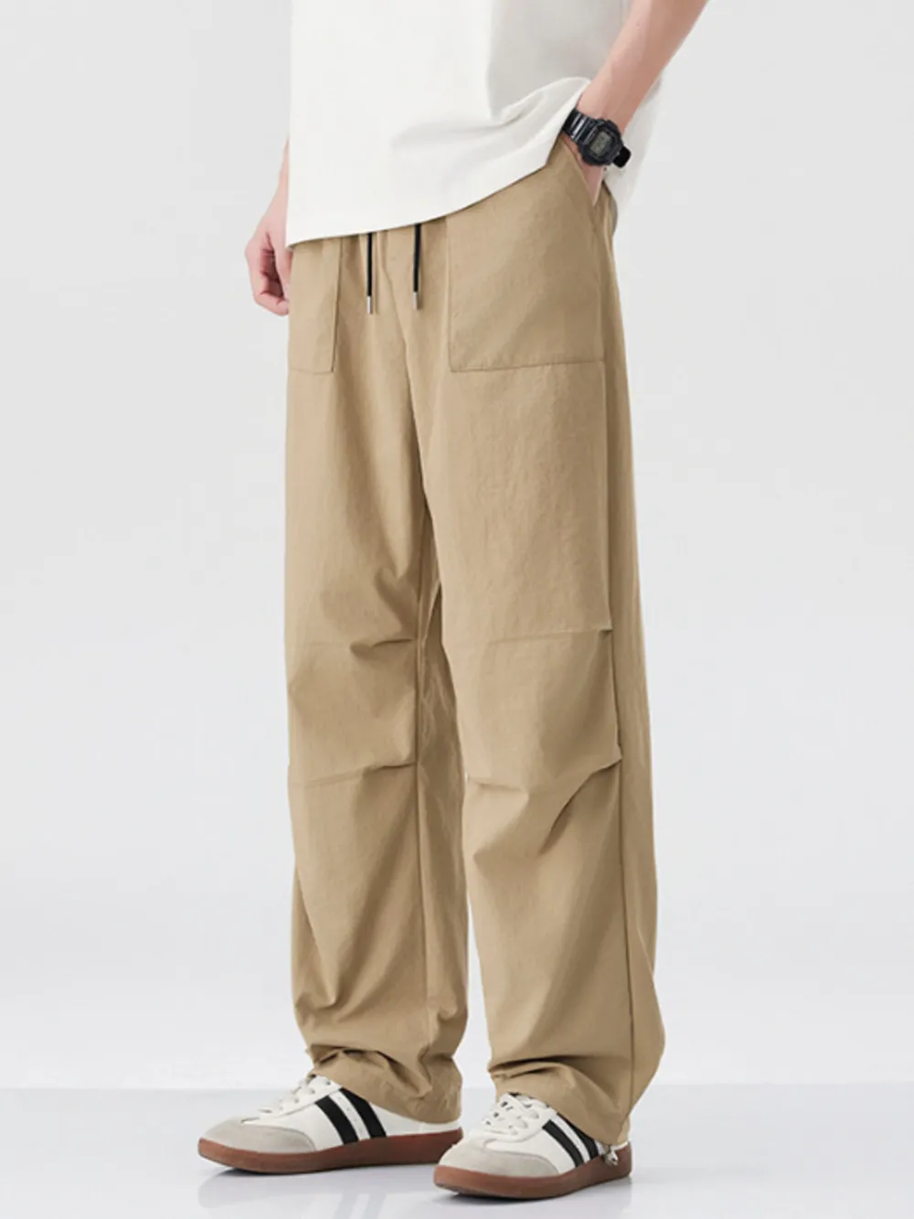 Men's Drawstring Wide Leg Pants, image 6