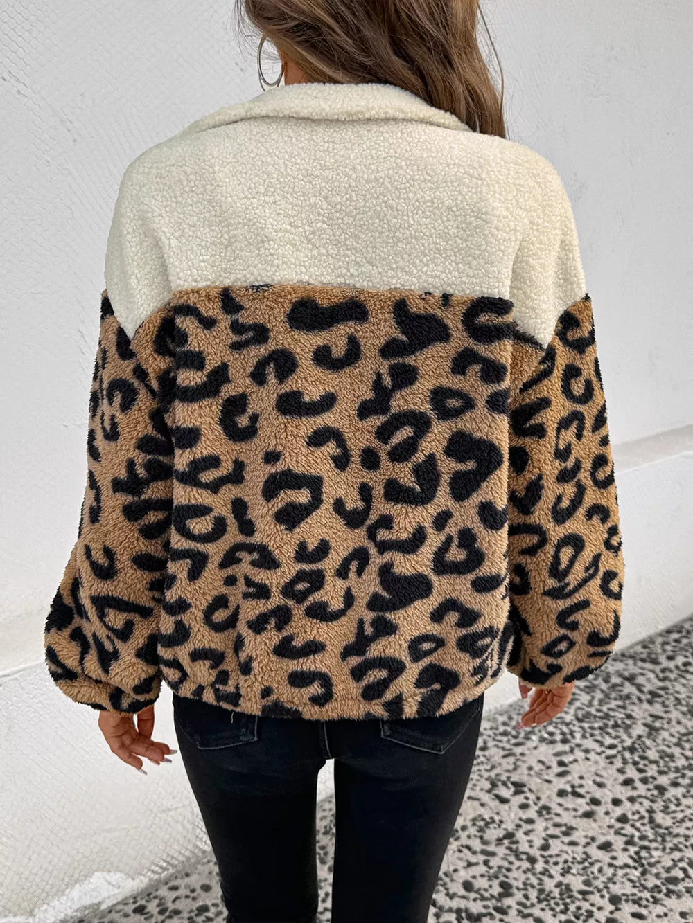 Leopard Zip Up Fleece Jacket, image 7