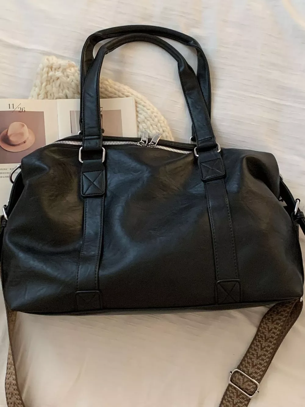 Leather Shoulder Bag with Charm, image 2